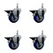 Service Caster 35 Inch Blue Polyurethane 38 Inch Threaded Stem Caster Set with Brake SCC-TS20S3514-PPUB-BLUE-PLB-381615-4 - alternate 1